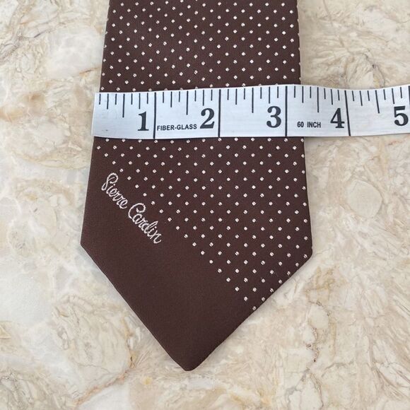 Vintage Pierre Cardin Polka Dot Silk Tie - Picture 6 of 7